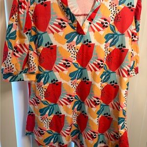 Vibrant Multicolor Abstract Top